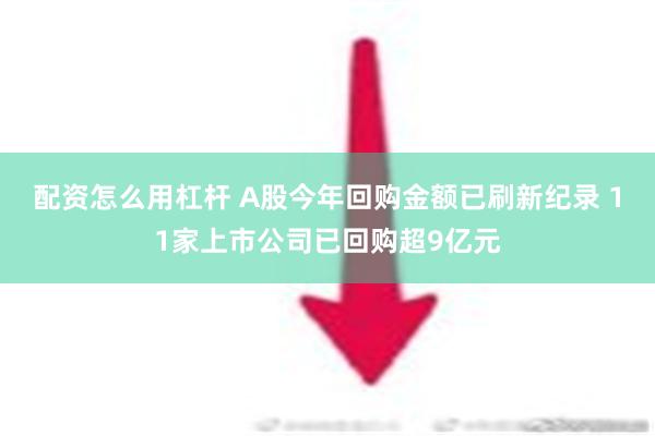 配资怎么用杠杆 A股今年回购金额已刷新纪录 11家上市公司已回购超9亿元