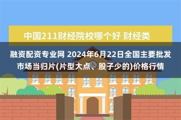 融资配资专业网 2024年6月22日全国主要批发市场当归片(片型大点、股子少的)价格行情