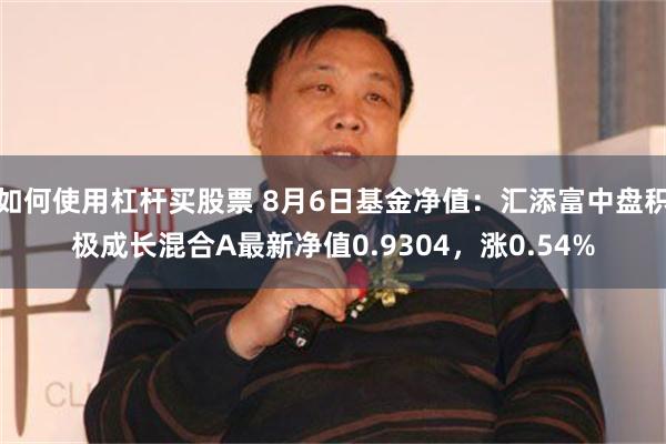 如何使用杠杆买股票 8月6日基金净值：汇添富中盘积极成长混合A最新净值0.9304，涨0.54%