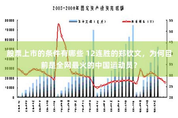 股票上市的条件有哪些 12连胜的郑钦文，为何目前是全网最火的中国运动员？