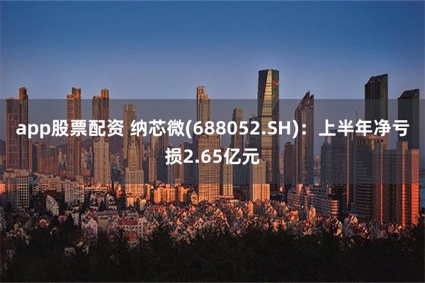 app股票配资 纳芯微(688052.SH)：上半年净亏损2.65亿元