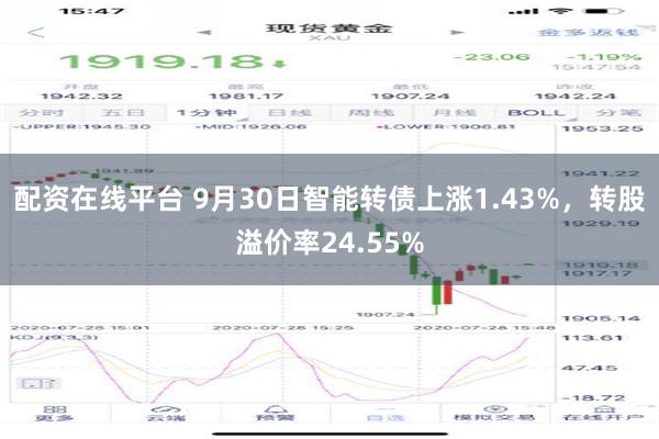 配资在线平台 9月30日智能转债上涨1.43%，转股溢价率24.55%