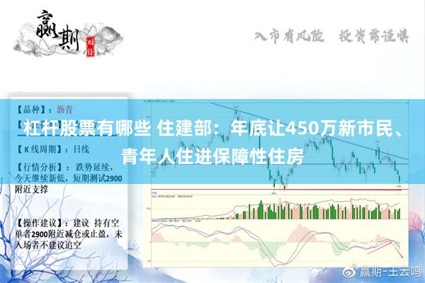 杠杆股票有哪些 住建部：年底让450万新市民、青年人住进保障性住房