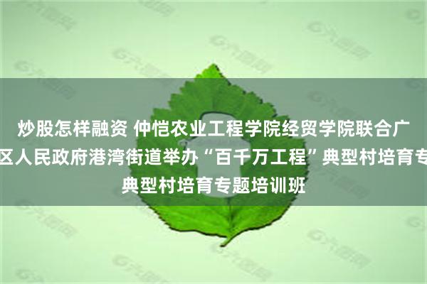 炒股怎样融资 仲恺农业工程学院经贸学院联合广州市南沙区人民政府港湾街道举办“百千万工程”典型村培育专题培训班