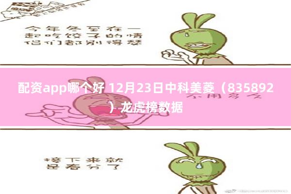 配资app哪个好 12月23日中科美菱（835892）龙虎榜数据