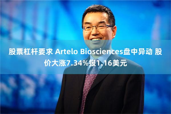 股票杠杆要求 Artelo Biosciences盘中异动 股价大涨7.34%报1.16美元